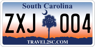 SC license plate ZXJ004