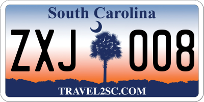 SC license plate ZXJ008