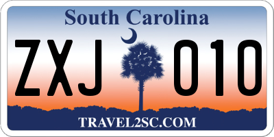 SC license plate ZXJ010