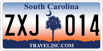 SC license plate ZXJ014
