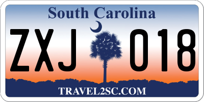 SC license plate ZXJ018