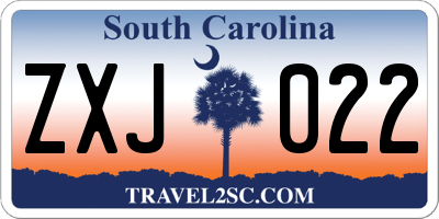SC license plate ZXJ022