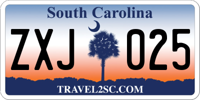 SC license plate ZXJ025