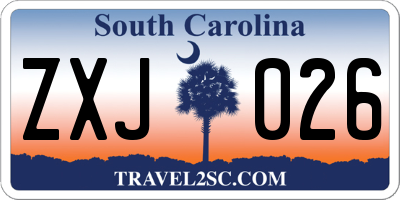 SC license plate ZXJ026