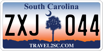 SC license plate ZXJ044