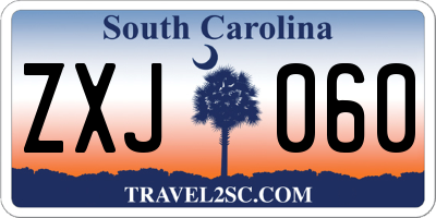 SC license plate ZXJ060