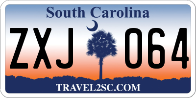 SC license plate ZXJ064