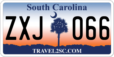 SC license plate ZXJ066
