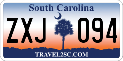 SC license plate ZXJ094