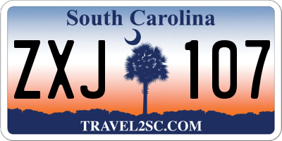 SC license plate ZXJ107