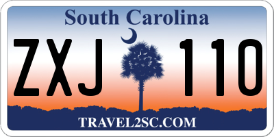 SC license plate ZXJ110