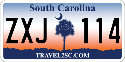 SC license plate ZXJ114