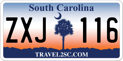 SC license plate ZXJ116