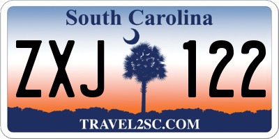 SC license plate ZXJ122