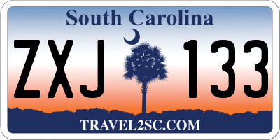 SC license plate ZXJ133