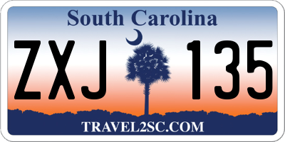 SC license plate ZXJ135