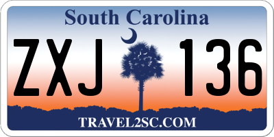 SC license plate ZXJ136