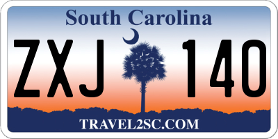 SC license plate ZXJ140