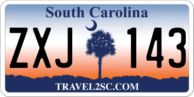 SC license plate ZXJ143