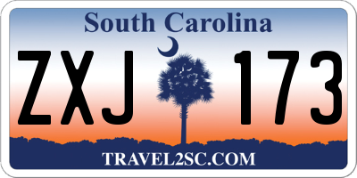 SC license plate ZXJ173