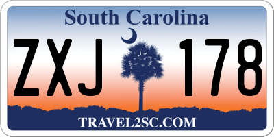 SC license plate ZXJ178
