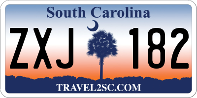 SC license plate ZXJ182