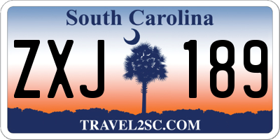 SC license plate ZXJ189