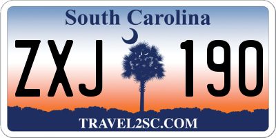 SC license plate ZXJ190