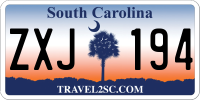 SC license plate ZXJ194