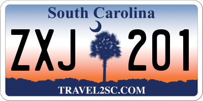 SC license plate ZXJ201