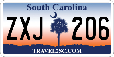 SC license plate ZXJ206