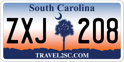 SC license plate ZXJ208