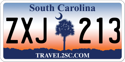 SC license plate ZXJ213
