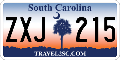 SC license plate ZXJ215