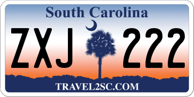 SC license plate ZXJ222