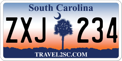 SC license plate ZXJ234