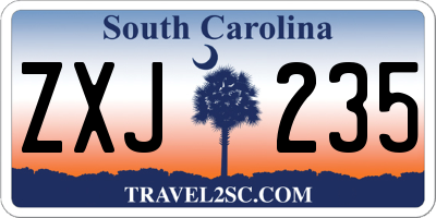 SC license plate ZXJ235
