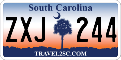 SC license plate ZXJ244