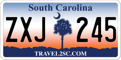 SC license plate ZXJ245