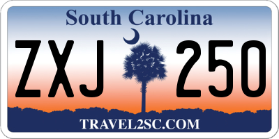 SC license plate ZXJ250