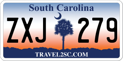 SC license plate ZXJ279