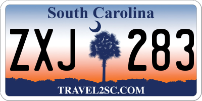 SC license plate ZXJ283