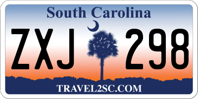 SC license plate ZXJ298