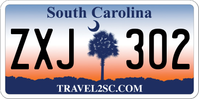 SC license plate ZXJ302