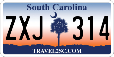SC license plate ZXJ314