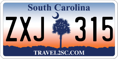 SC license plate ZXJ315