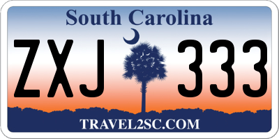 SC license plate ZXJ333