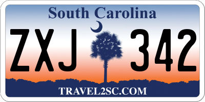 SC license plate ZXJ342
