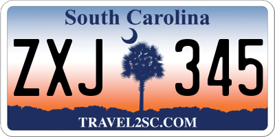 SC license plate ZXJ345