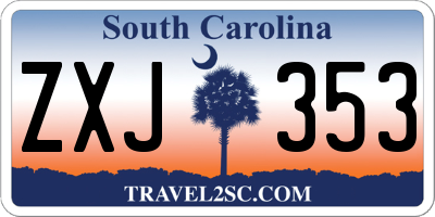 SC license plate ZXJ353